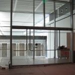 Glass doors at galleries.