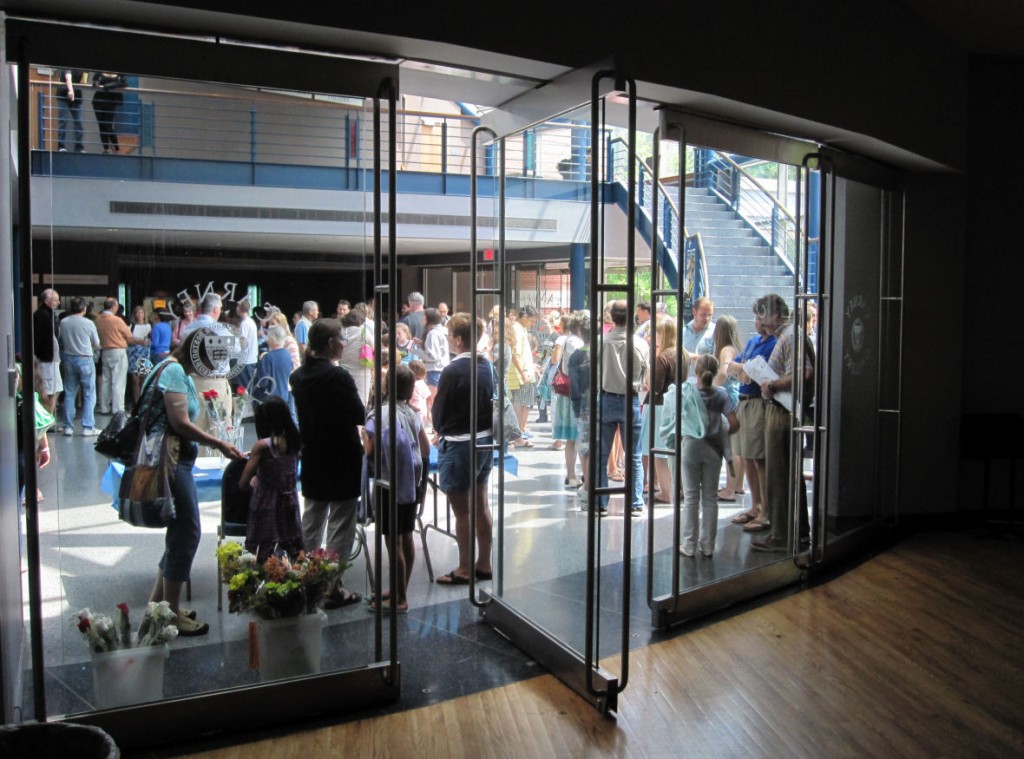 Bank of Glass Doors